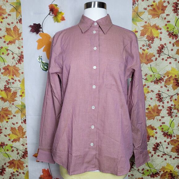 NWT Talbots Women's Red Plaid Relaxed Fit Classic Button Up Shirt Soft Size 6 - Picture 3 of 11